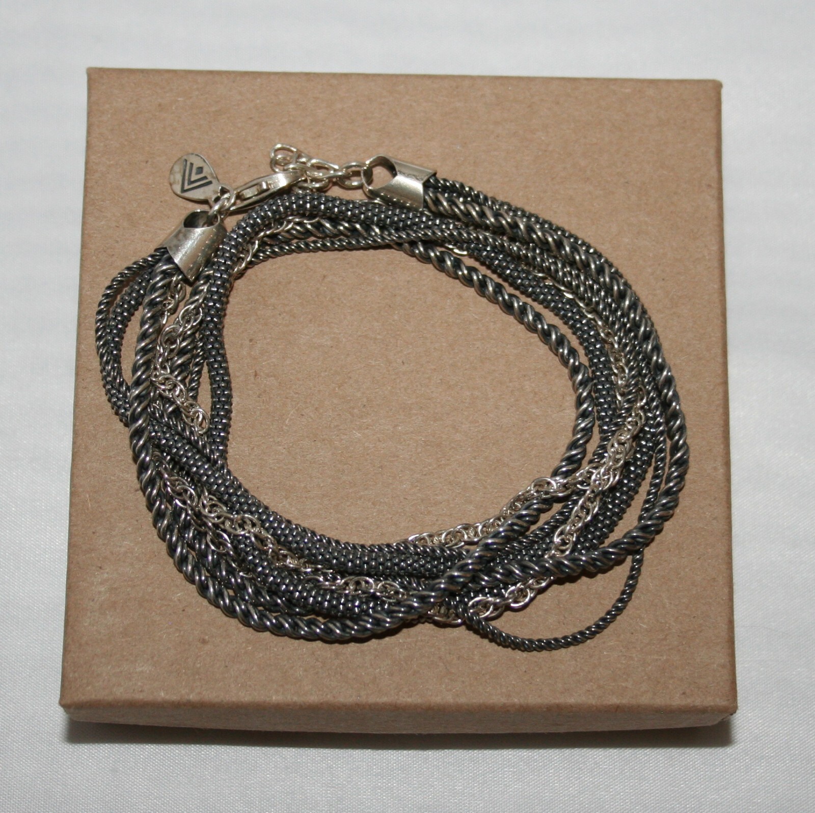 Silpada Sterling Silver Oxidized Four Strand Popcorn Rope Necklace N1719