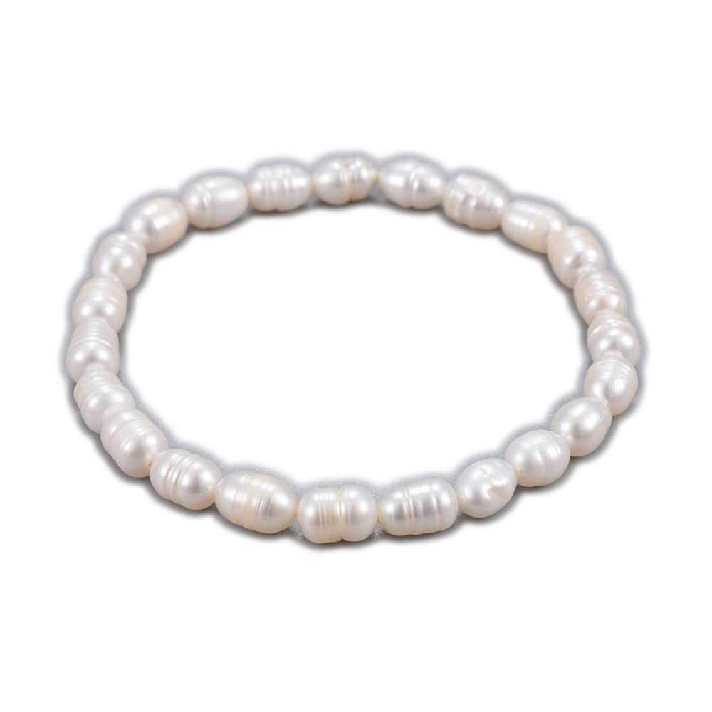 Natural Pearl Beads Stretch Bracelets 2″(5.2cm)  6-10MM Pear Size P507