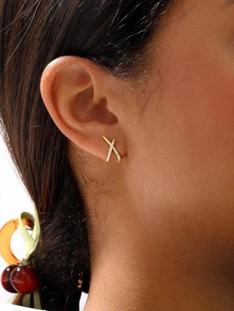 0.80Ct Round Cut Simulated Diamond Fancy Stud Earring’s 14K Yellow Gold Plated