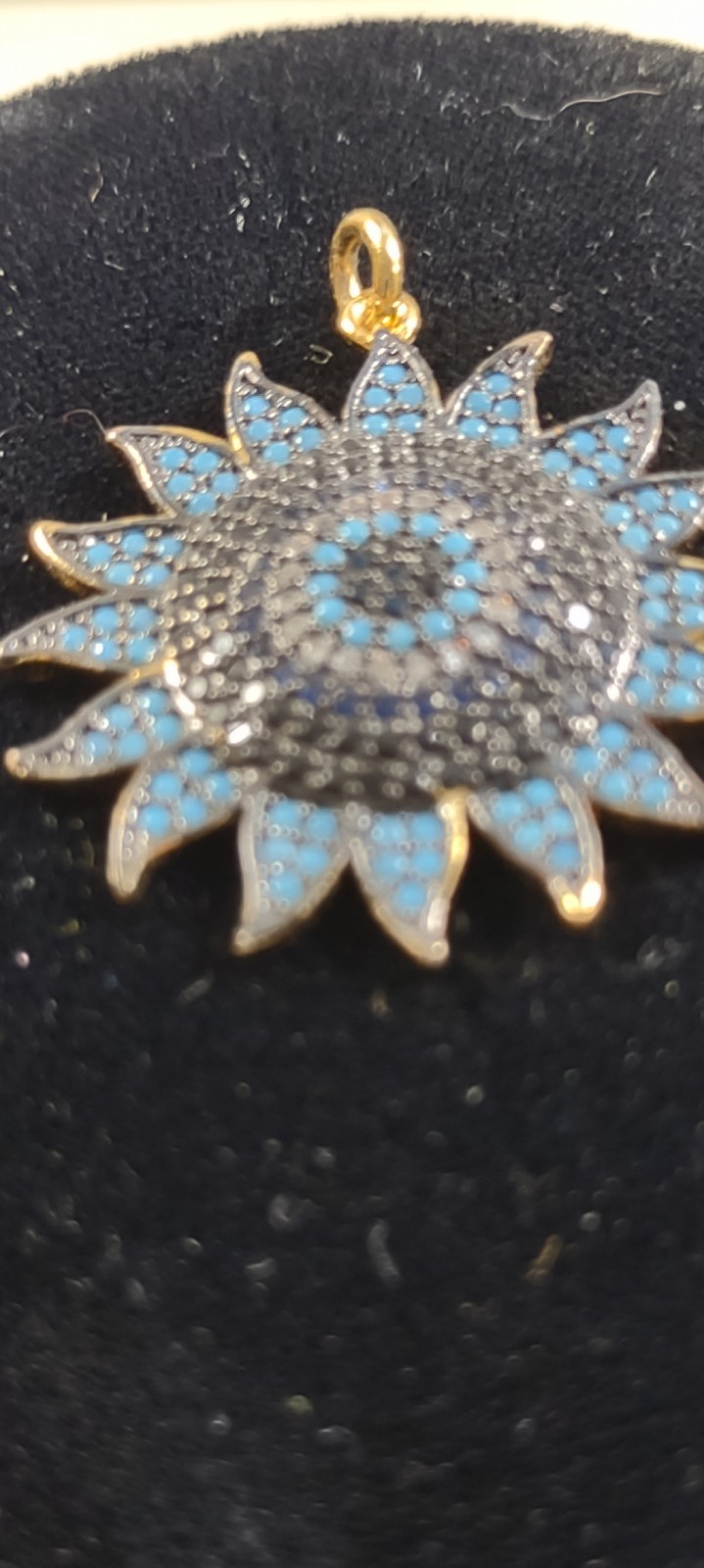 Evil Eye Celestial Pendant Sun Charm Greek Turkish Micro Pave Charm Rhinestone