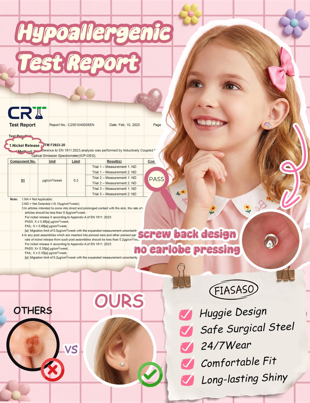 Hypoallergenic Surgical Stainless Steel Earrings for Girls Kids Women – 12 Pair