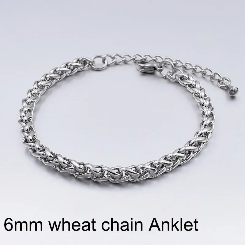 Stainless Steel Anklet Women Men Beach Foot Chain Ankle Bracelet Summer Jewelry