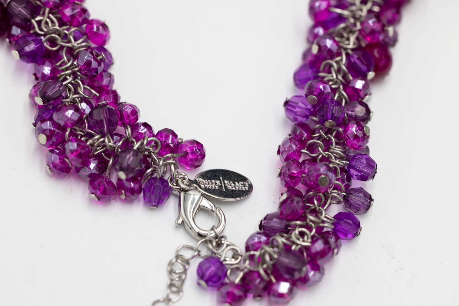 White House Black Market Fuchsia Crystal Cluster $38 Necklace NWOT