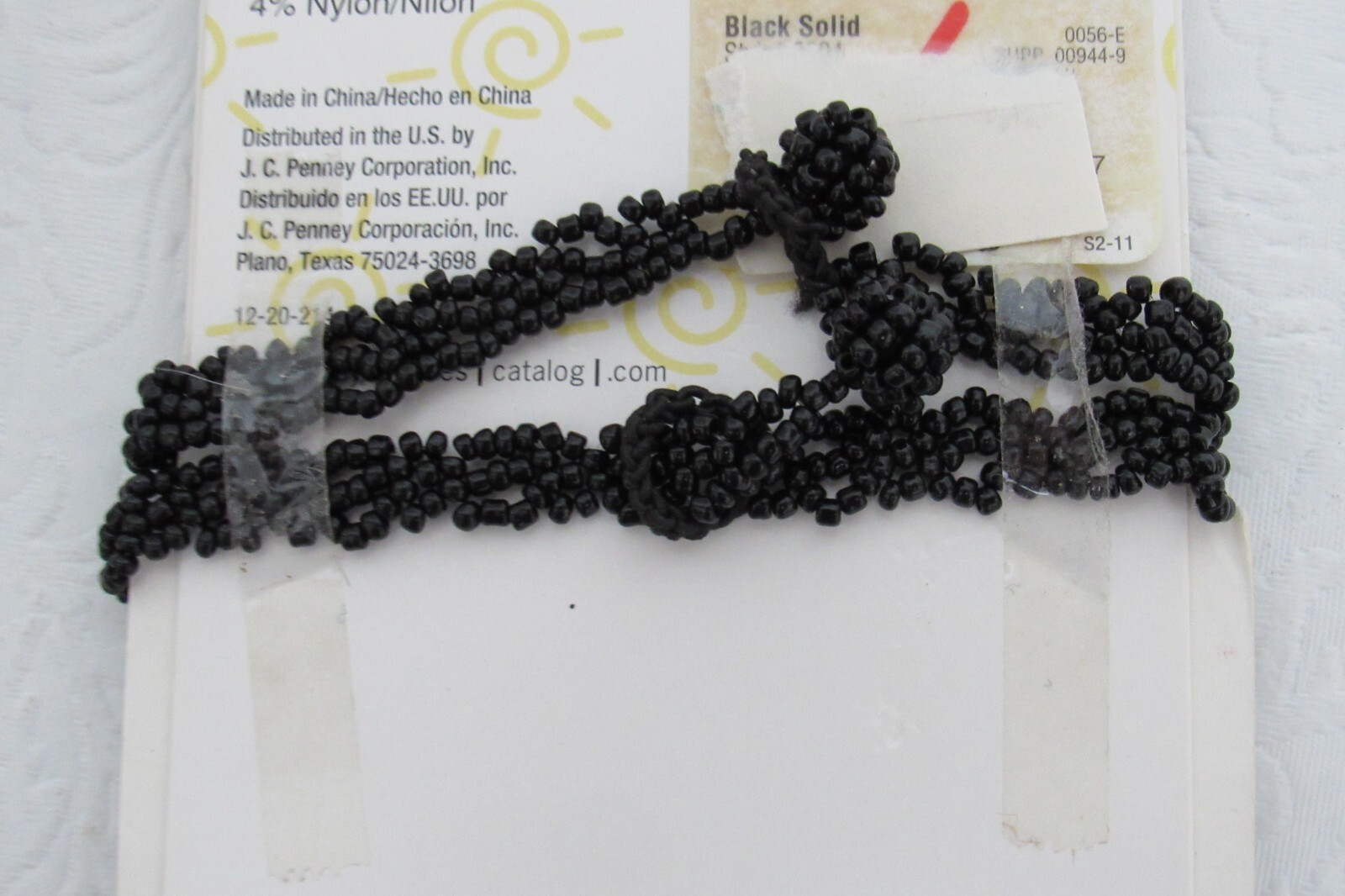 Barefoot Sandals Thong Anklets Beaded Black 1 Pair