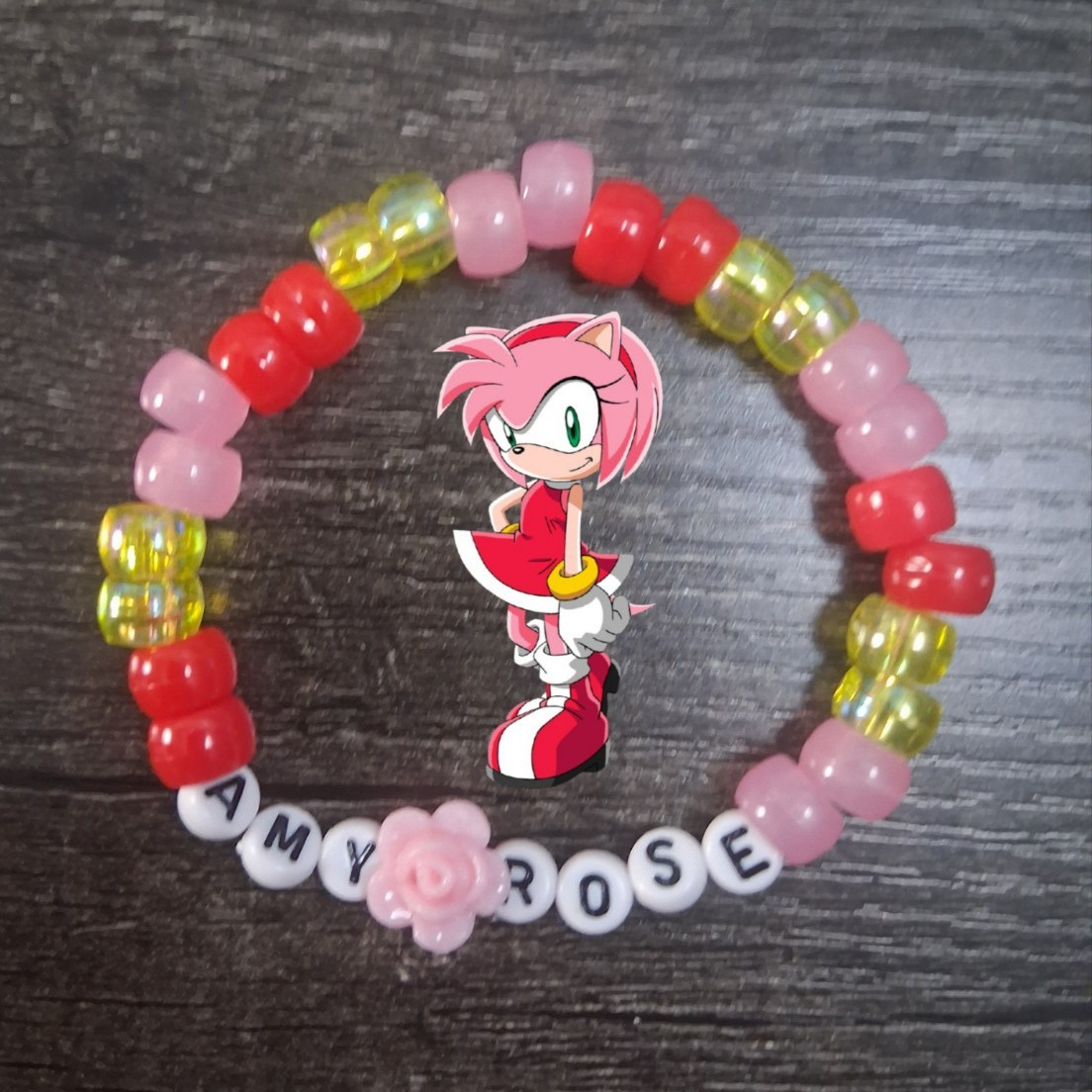Single Sonic The Hedgehog Character Inspired Amy Rose Kandi Bracelet