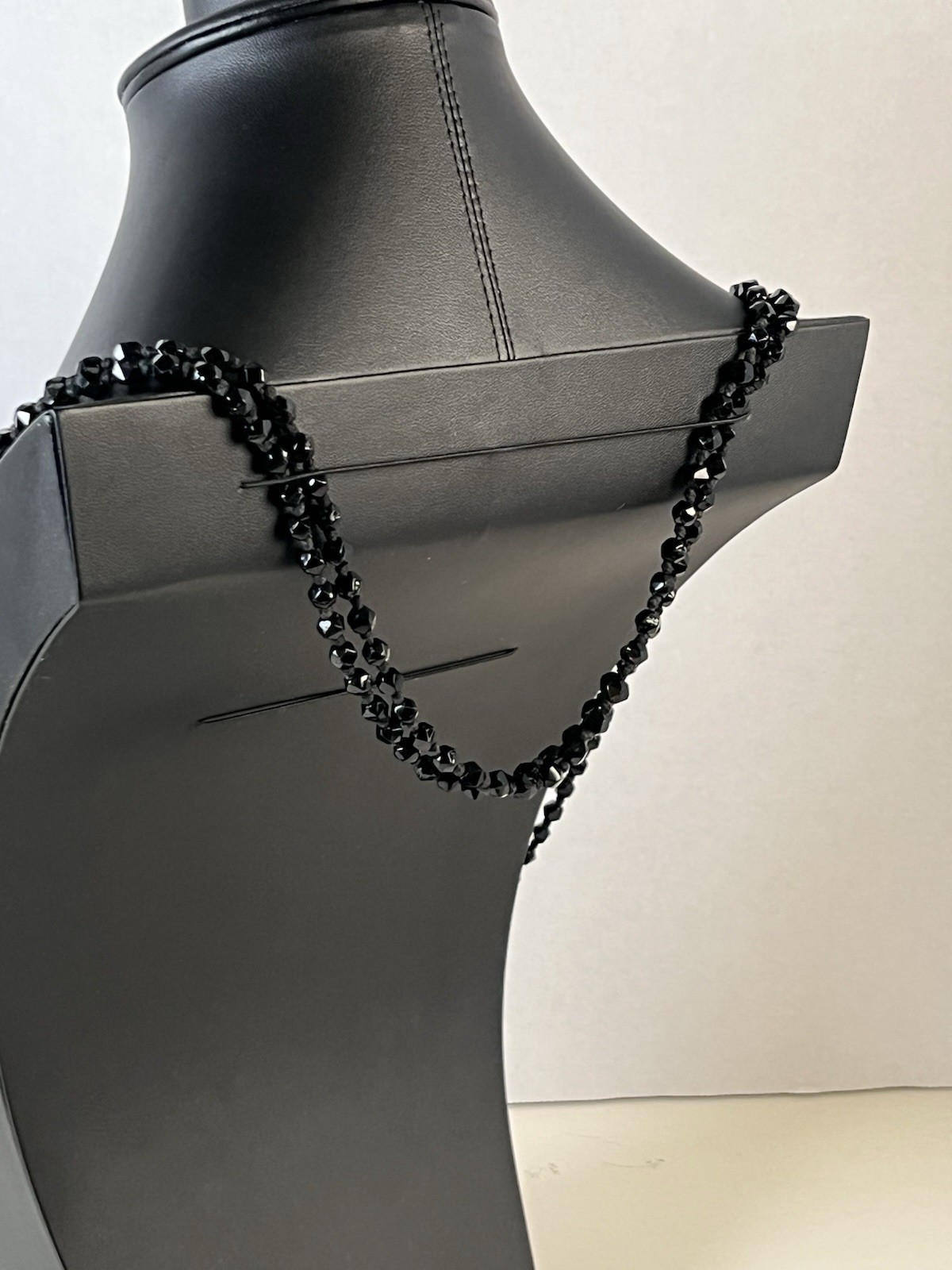 Vintage White Glass Necklace & Earring Set w/ Bonus Black Glass Necklace