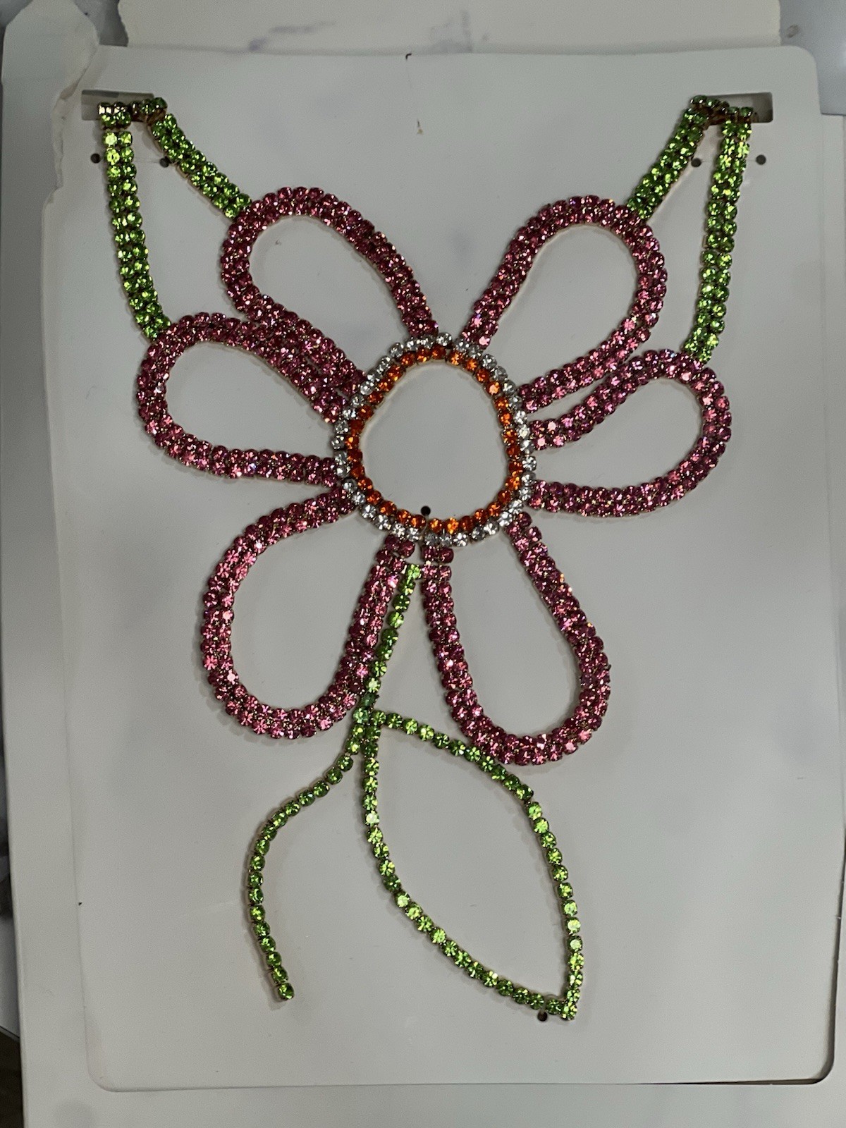 New ZARA Daisy Rhinestone Statement Necklace Special Occasion Unique Y1114e