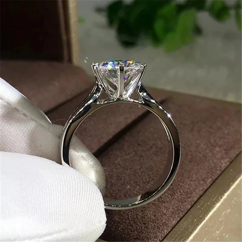 Pure 18K Gold Moissanite Ring for Women Natural Gemstone Luxury Fine Jewelry