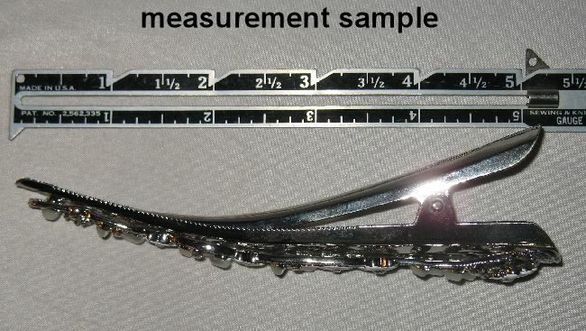 LONG SILVERTONE HAIR CLAMP PINK CRYSTALS ENAMEL FLOWERS SHIPS FAST FROM USA