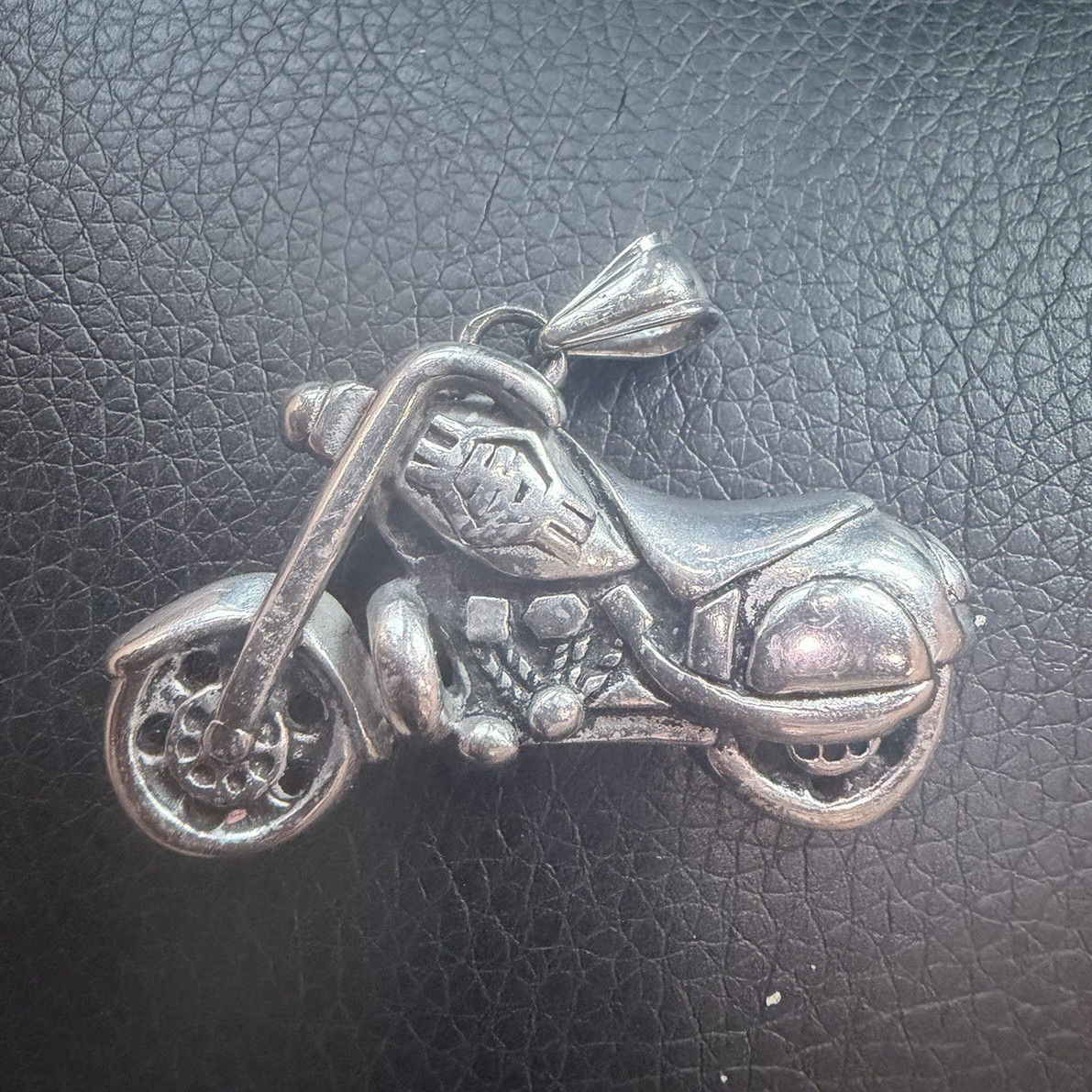 Motorcycle Charm Pendant Silver Tone Metal No Stone Pendant Shape Motorcycle