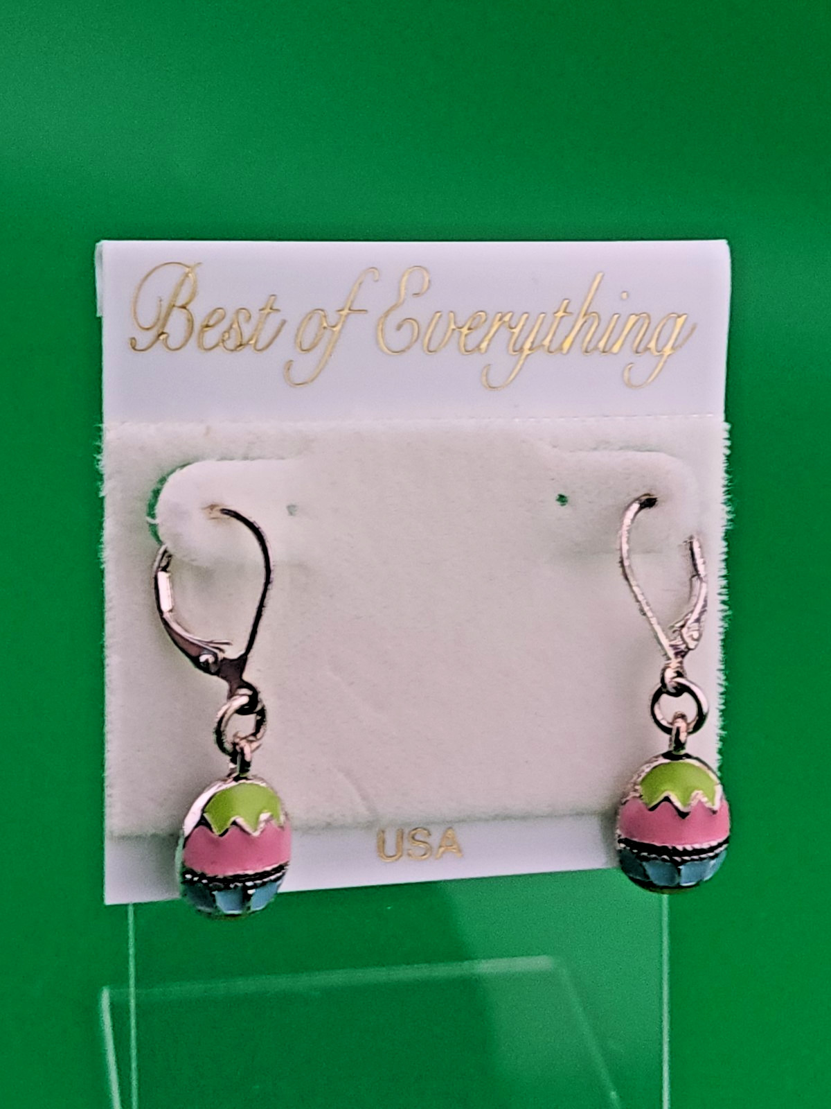 Easter Egg Pastel Silver Tone Leverback Earrings – Best Of Everything