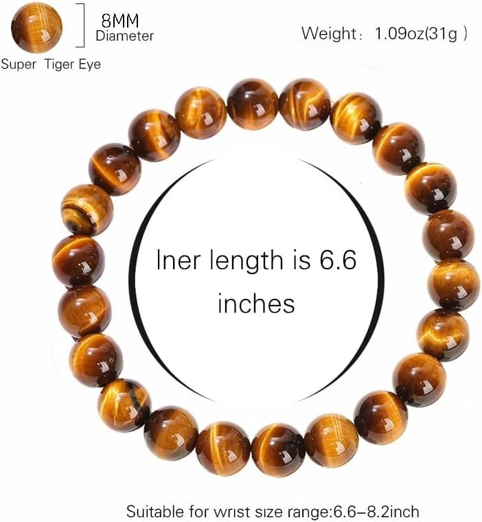 Handmade 8mm Beaded Bracelets For Men Protection Bracelet For Women Chakra Fe…