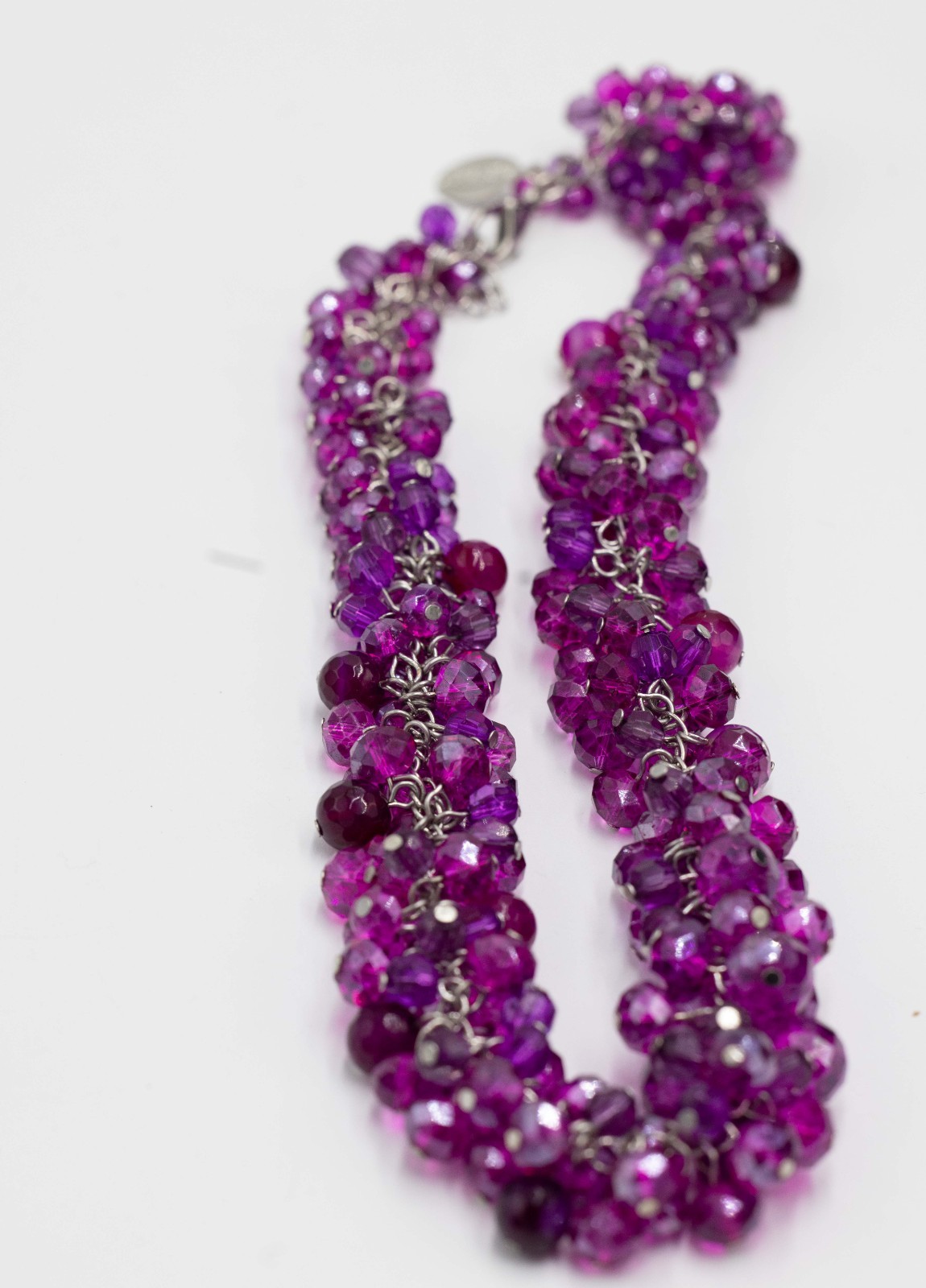 White House Black Market Fuchsia Crystal Cluster $38 Necklace NWOT
