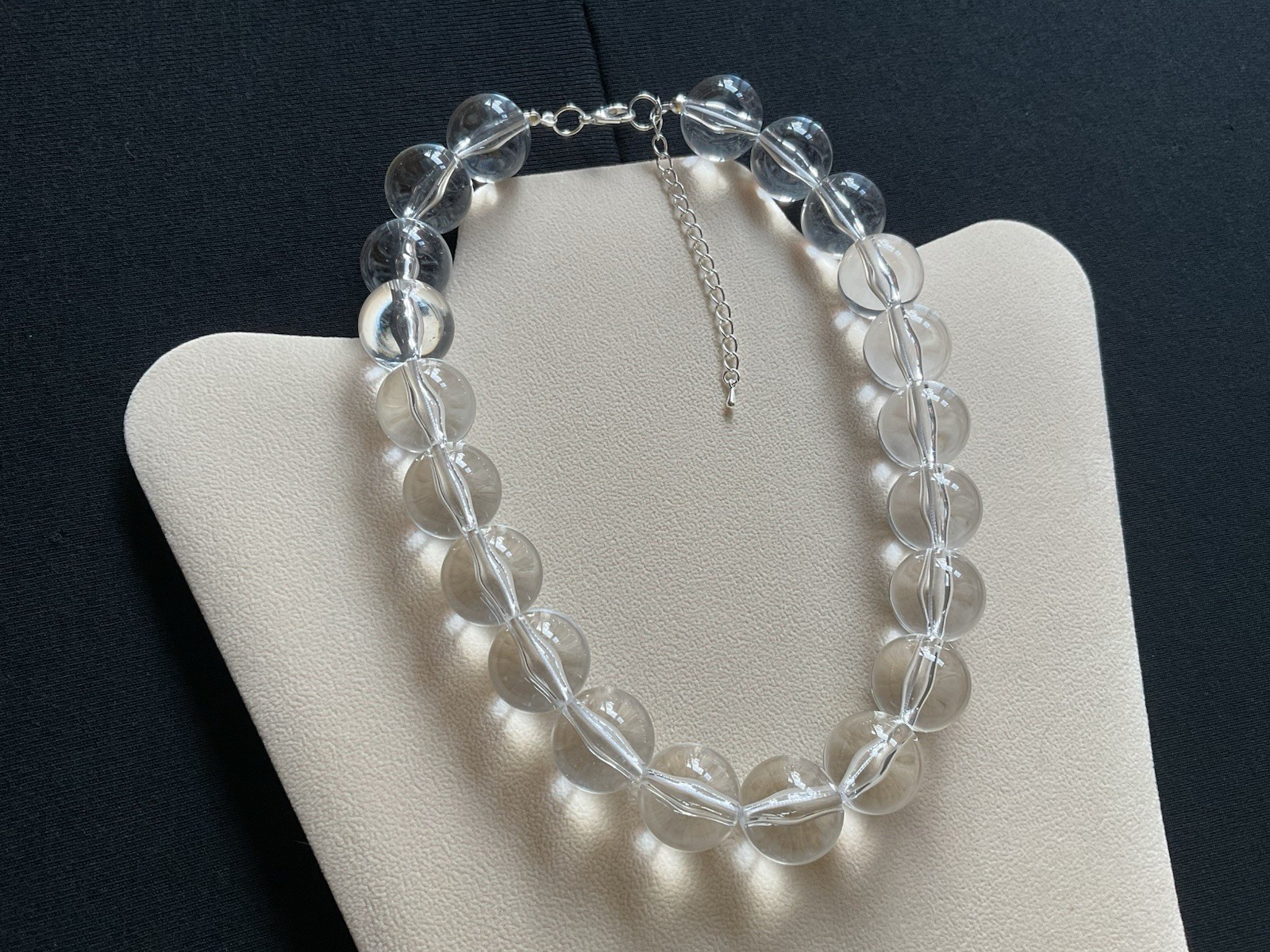 Chunky Clear ‘bubble’ Beads Adjustable Necklace