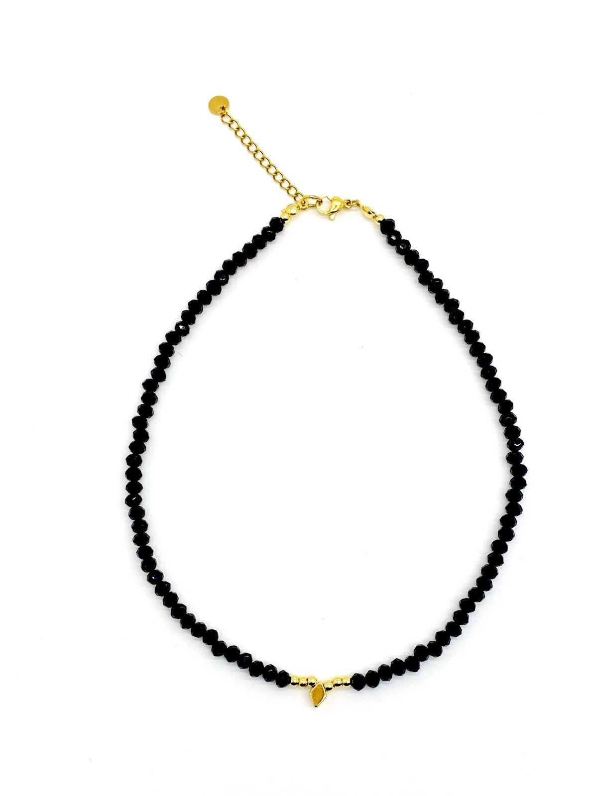 Choker En Cuentas Facetadas & Oro Laminado, Gargantilla, Cadena De Cuentas