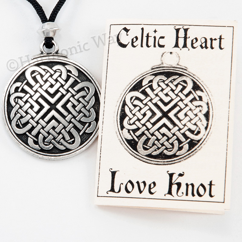 CELTIC HEART Necklace Love Knot Pendant True LOVE Amulet Hearts in Circle