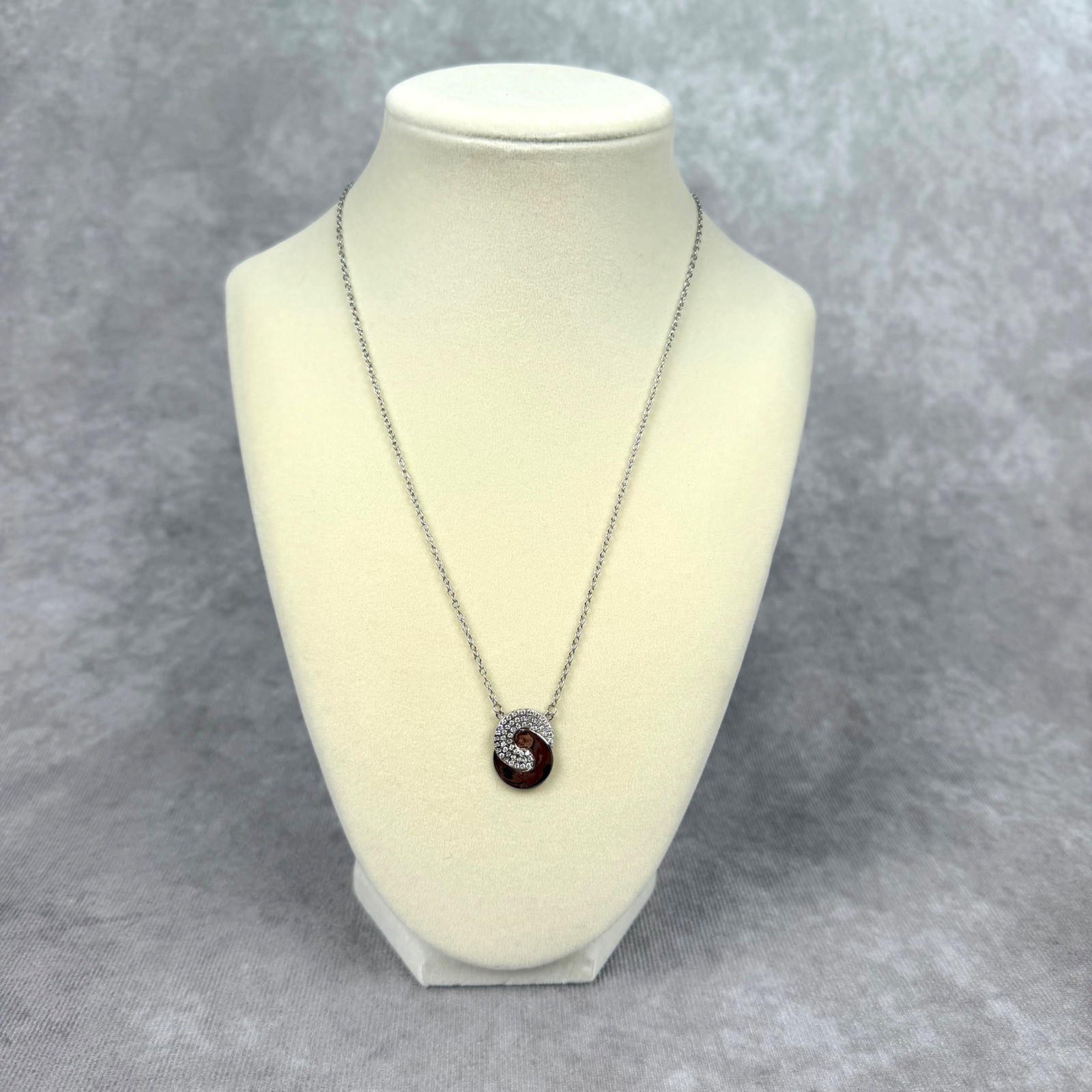 Freida Rothman Sterling Silver Pave Cubic Zirconia Interlocking Circle Necklace
