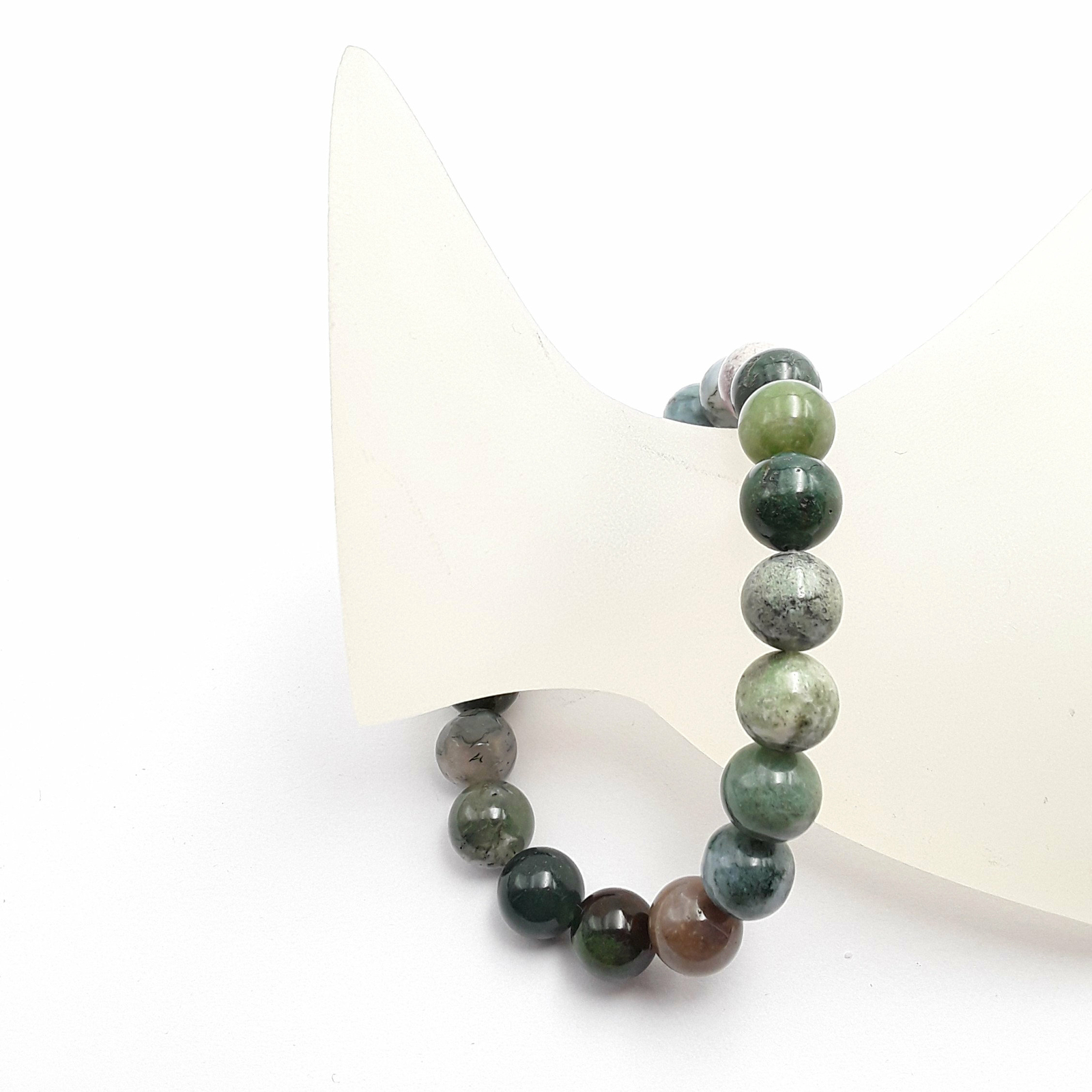 Indian Agate Bracelet Smooth Round Size 8mm 10mm 7.5″ Length