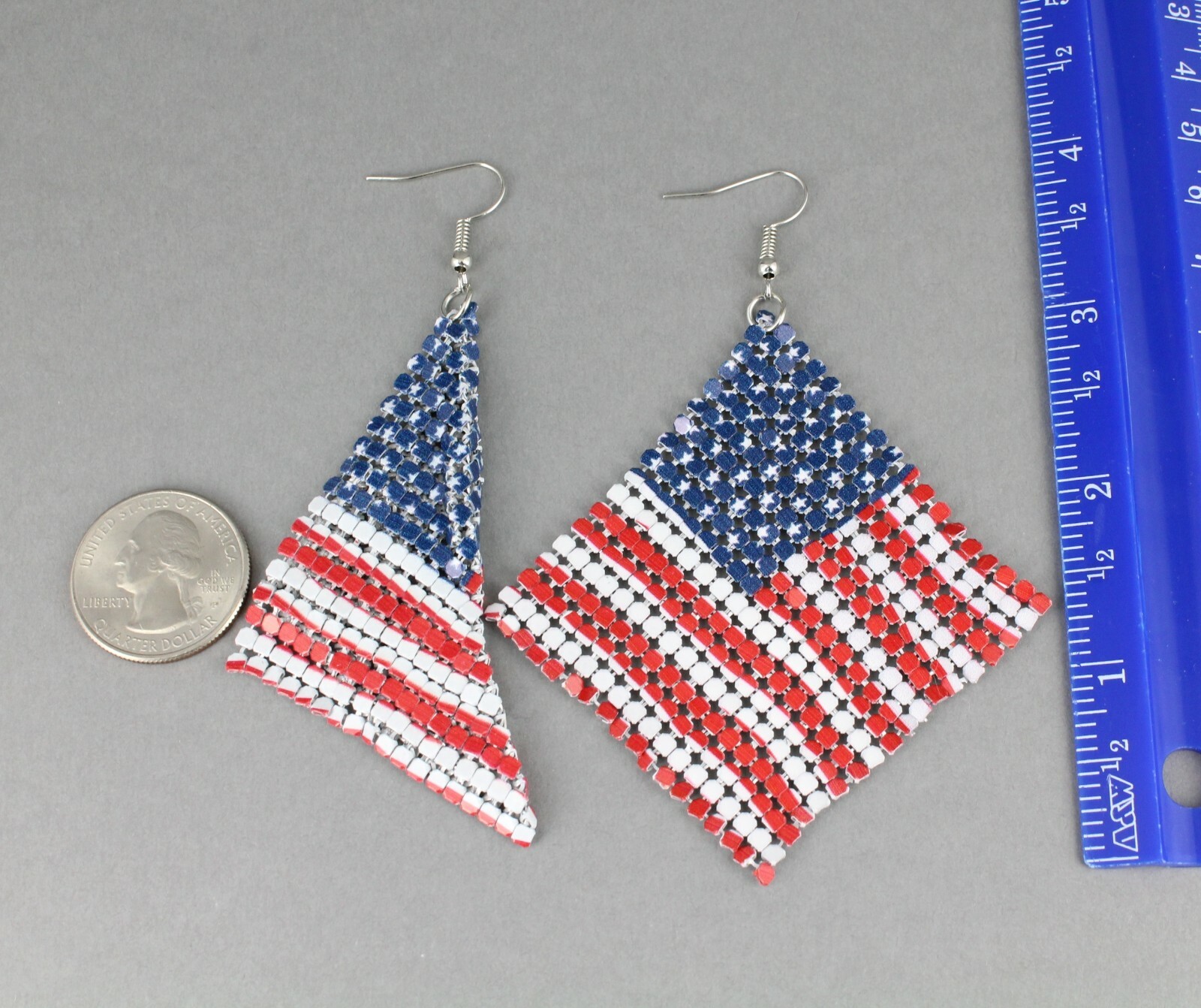 Stars and Stripes earrings Red White Blue American Flag earrings 4th of July