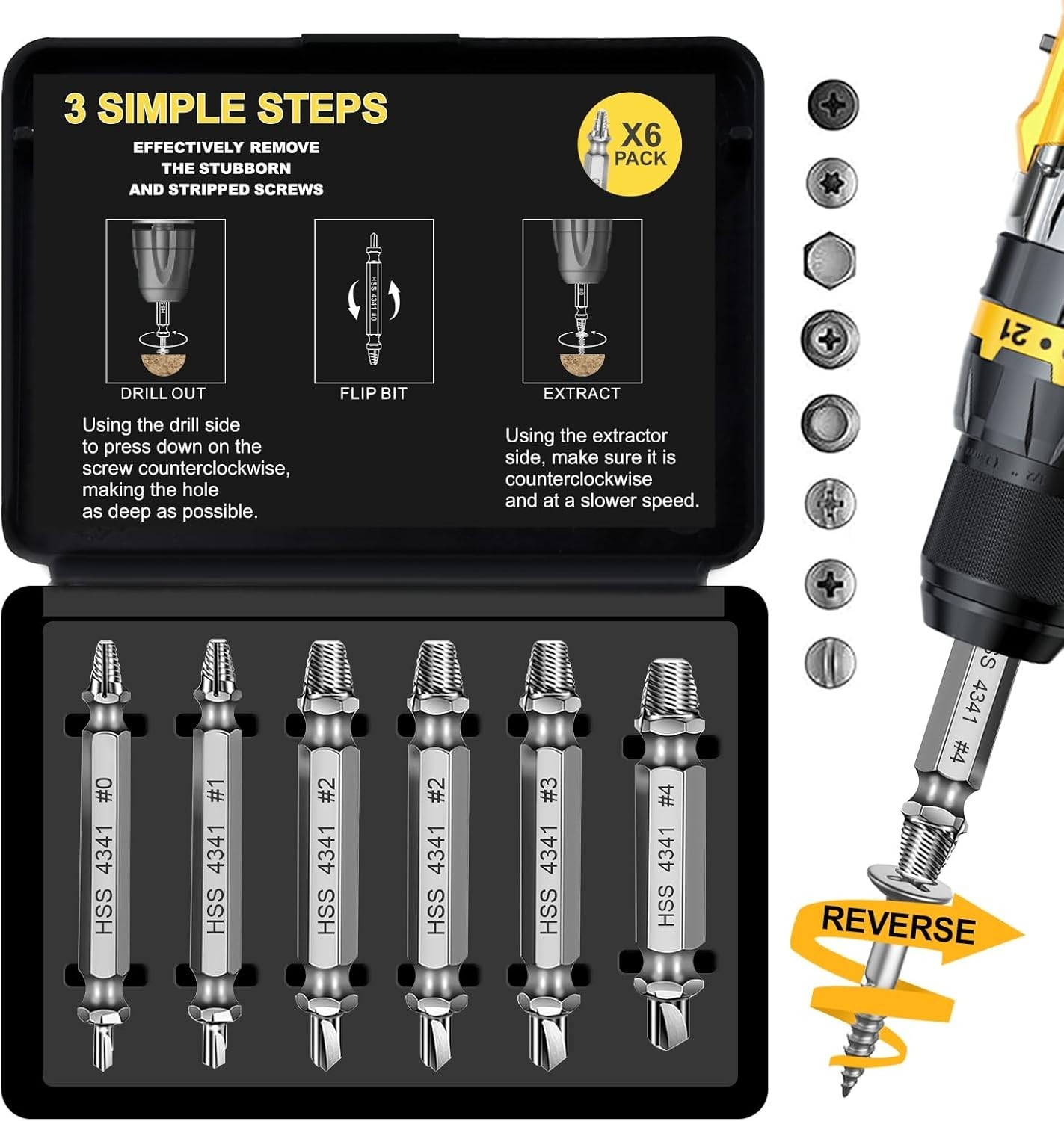 Ultimate Screw Extractor Tool for Easy Removal of Stripped Screws – 3.3 x 2.4 in