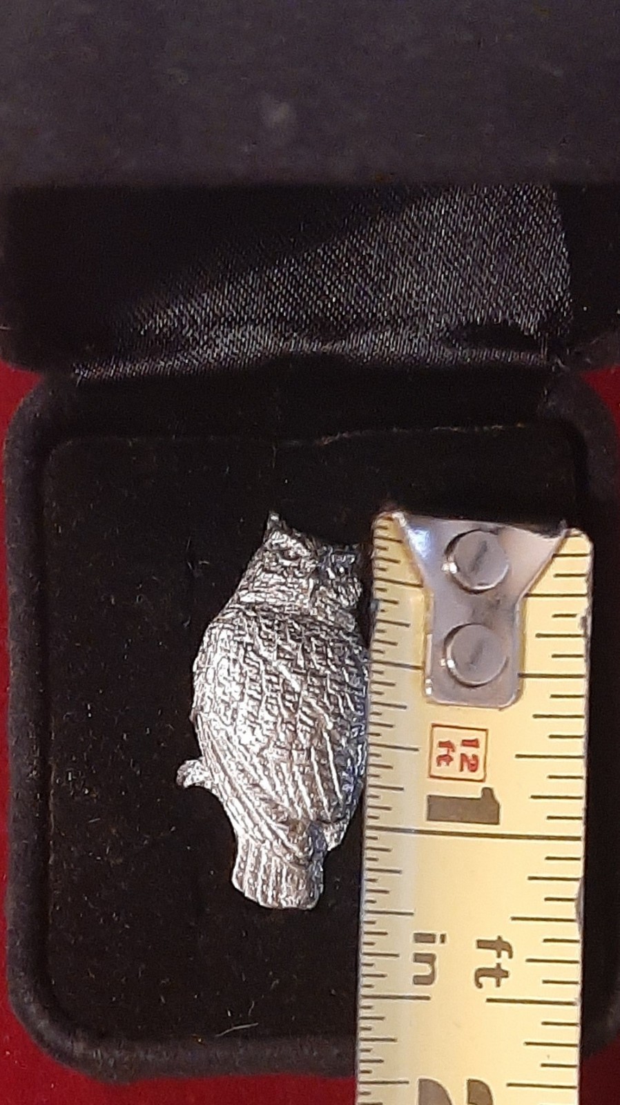 VTG “GREAT HORNED OWL” Fine Pewter Broach/Lapel/Hat/Pin-GG Harris-1988