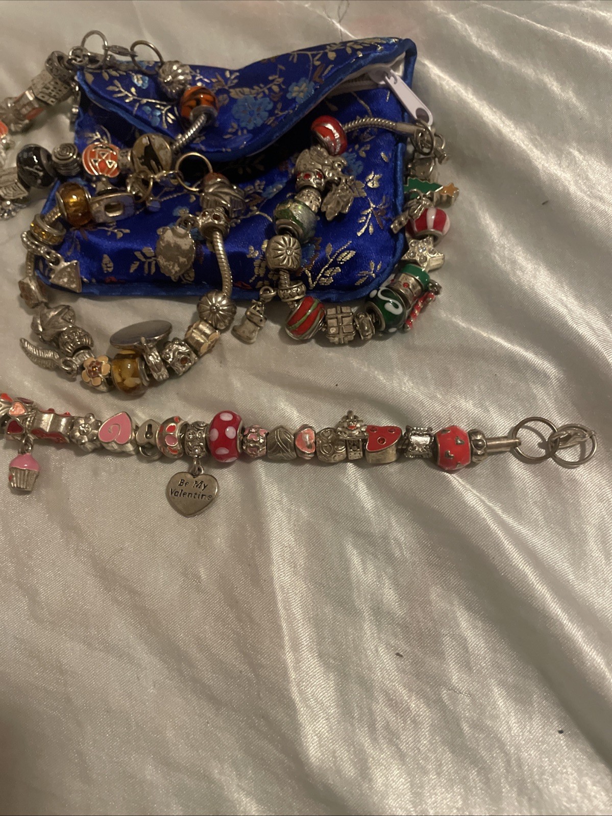 Retro Willabee and Ward Month Charm Bracelets Lot Oct , Nov, Dec, Feb With A Bag