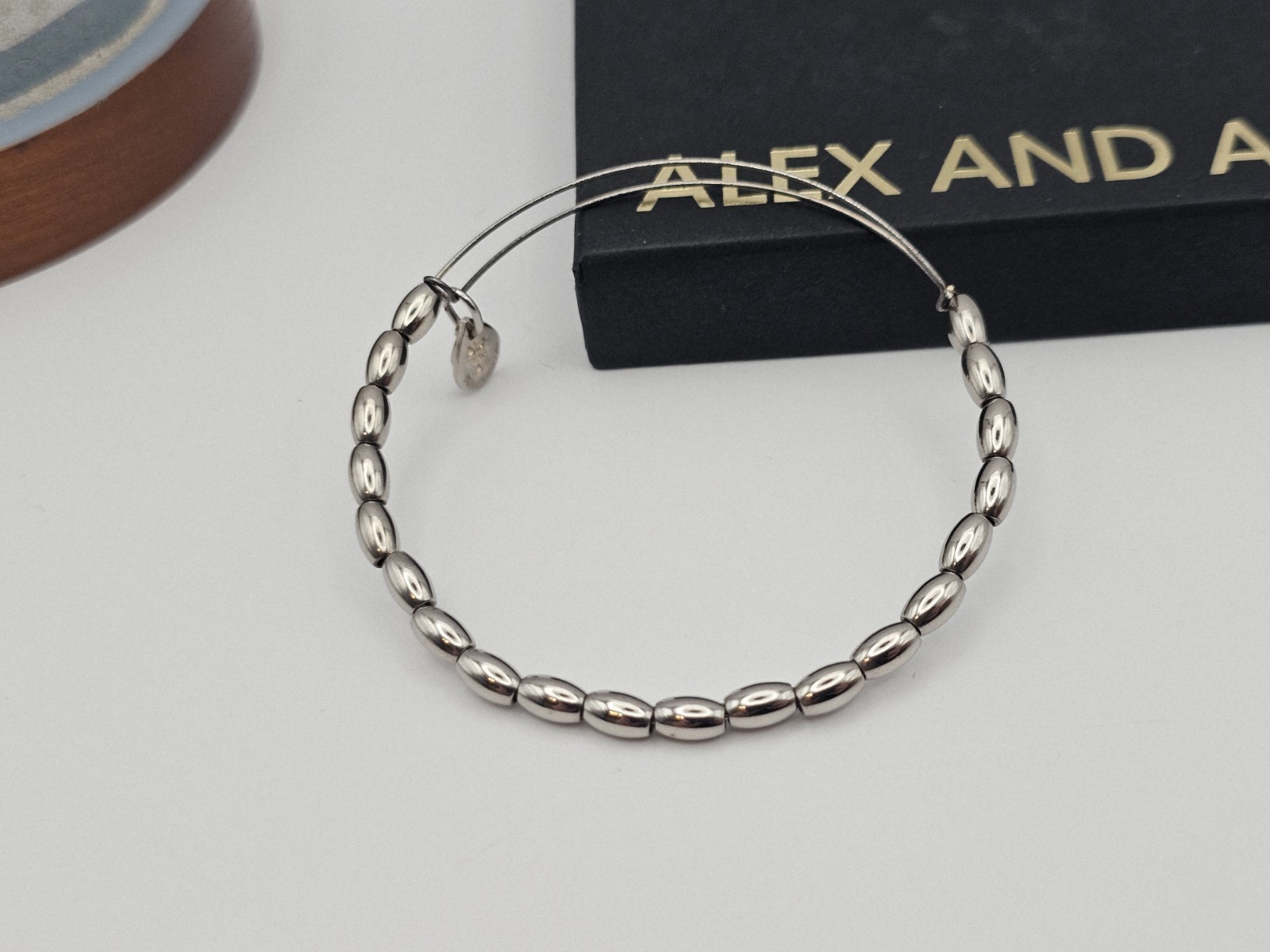 ALEX & ANI “Classic Jordan ” Metal Beaded Round Silver Charm Bracelet ⭐️✨️🎁