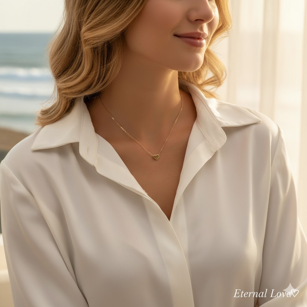 A Simple And Delicate Golden Heart Pendant Necklace,Valentine’s Day Gift,Fashion