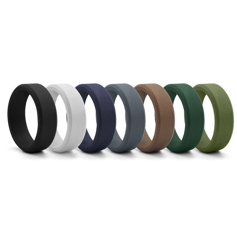 Classic Silicone Wedding Ring Band Rubber Men Women Flexi Gym Crossfit Work 1110
