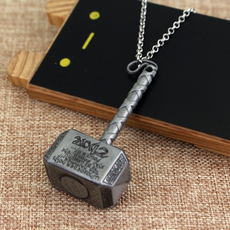Hammer Pendant Necklace Unisex Zinc Alloy Geometric Charm Necklace O-Chain Fashi