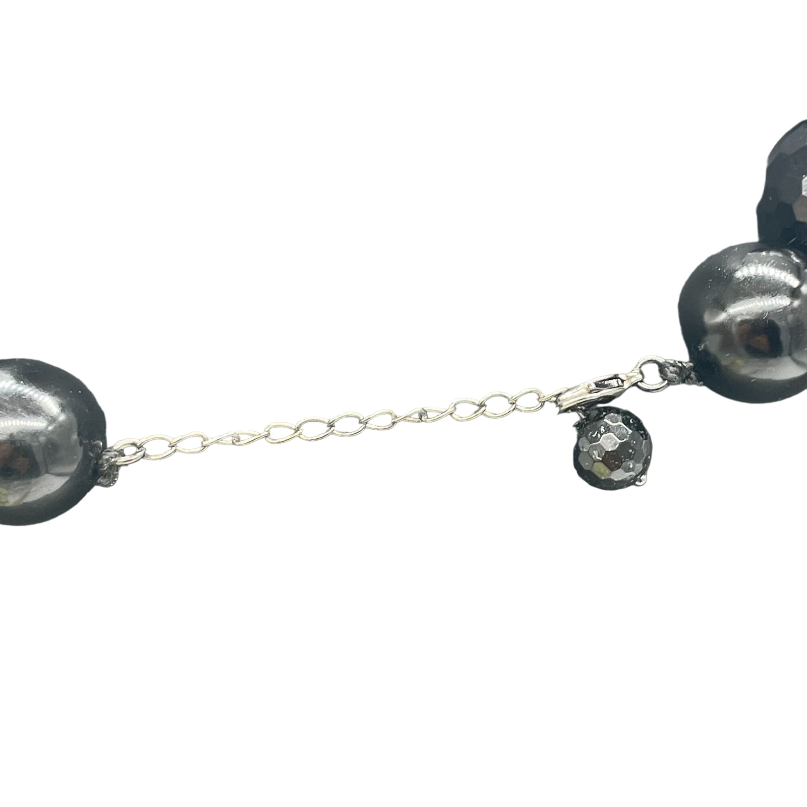 Black Chunky Ball Beaded Choker Necklace 16 to 18 Inches Classic Evening