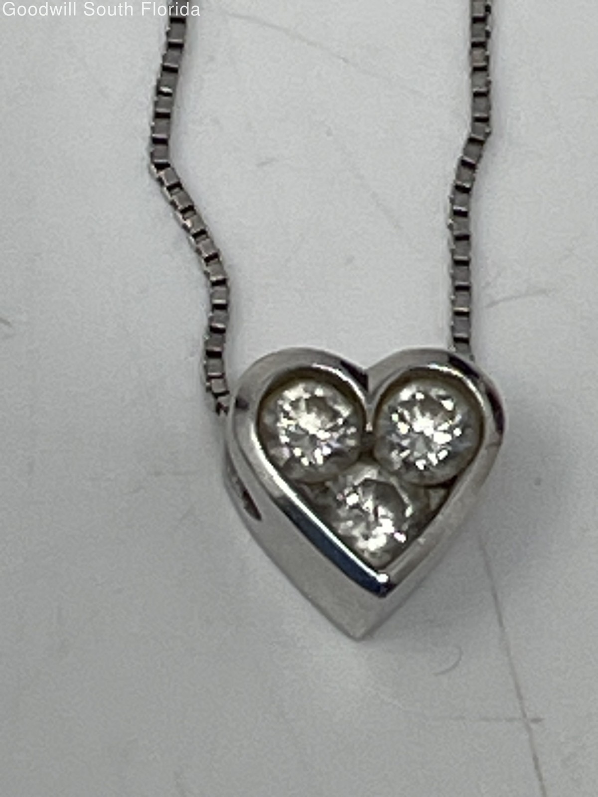 White Gold 14K With Diamonds Chain (Stamped 14K-Tested 13.91KT,13.92KT) 1.8g