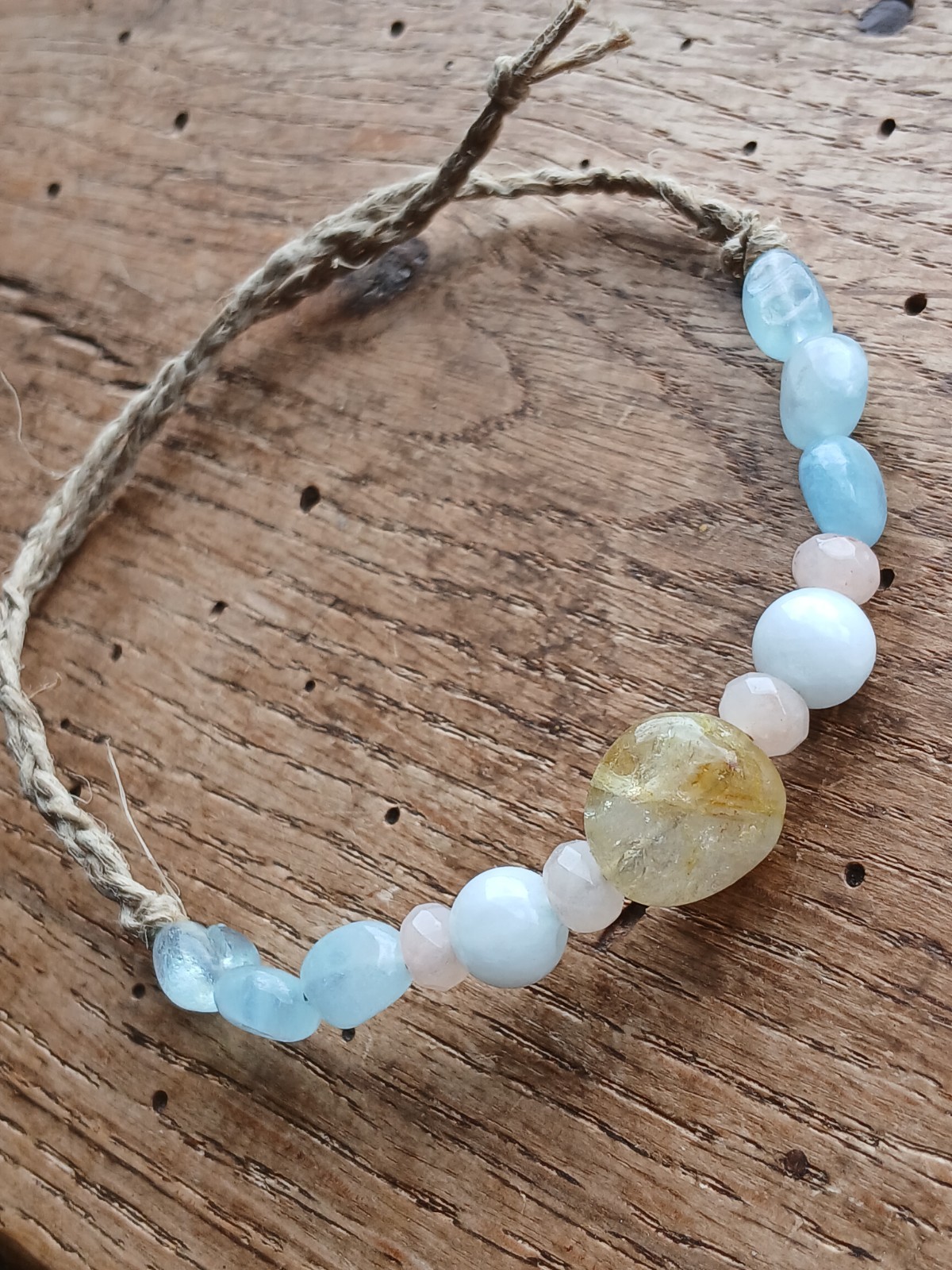 Bracelet Hemp Usa Unisex Travel Hippie W403 Morganite