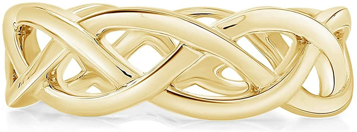 Celtic Knot Eternity Engagement Wedding Band Ring 14k Gold Plated Silver