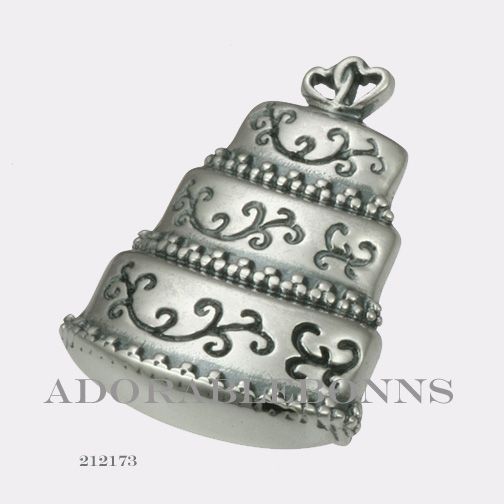 Authentic Lori Bonn Bonn Bons Silver Let Them Eat Cake Slide Charm 212173