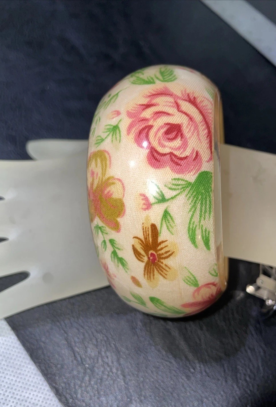 Bold Chunky Floral Floral Statement Bangle Bracelet Acrylic Lucite
