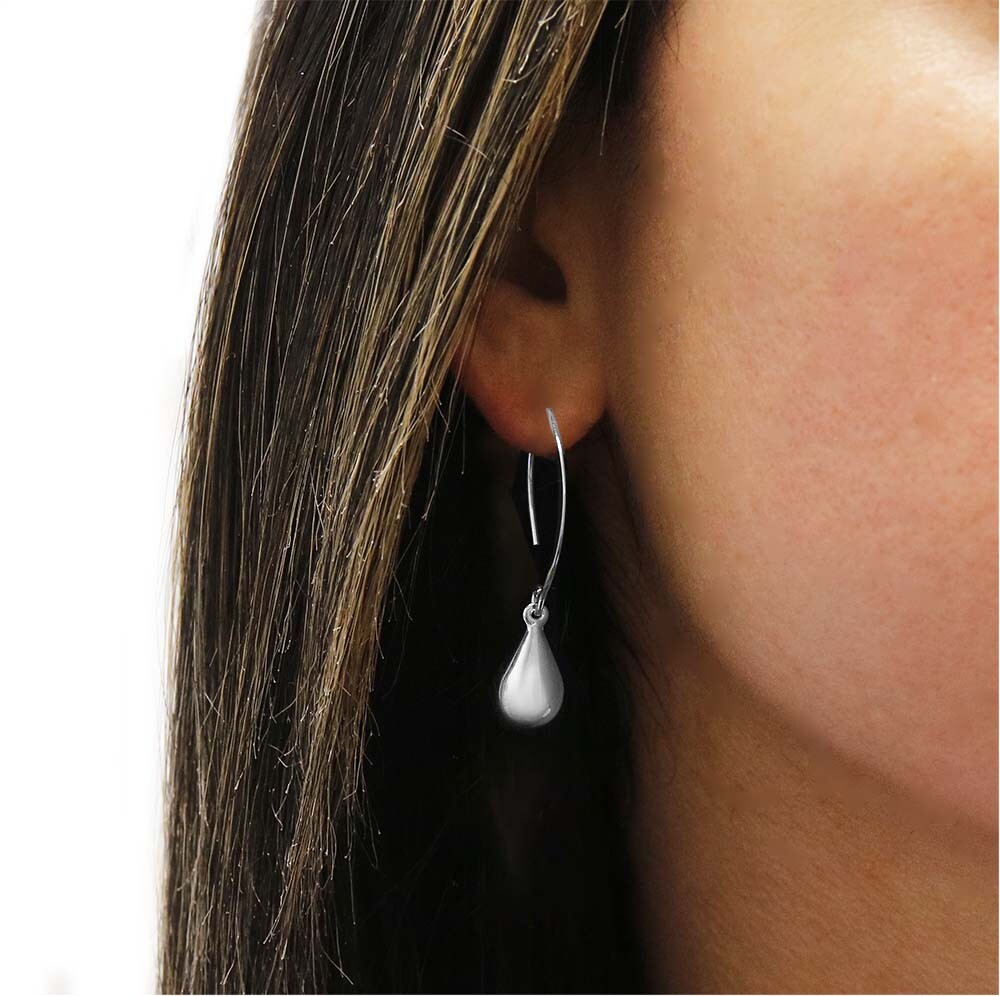 925 Sterling Silver Teardrop Dangle Earrings For Women
