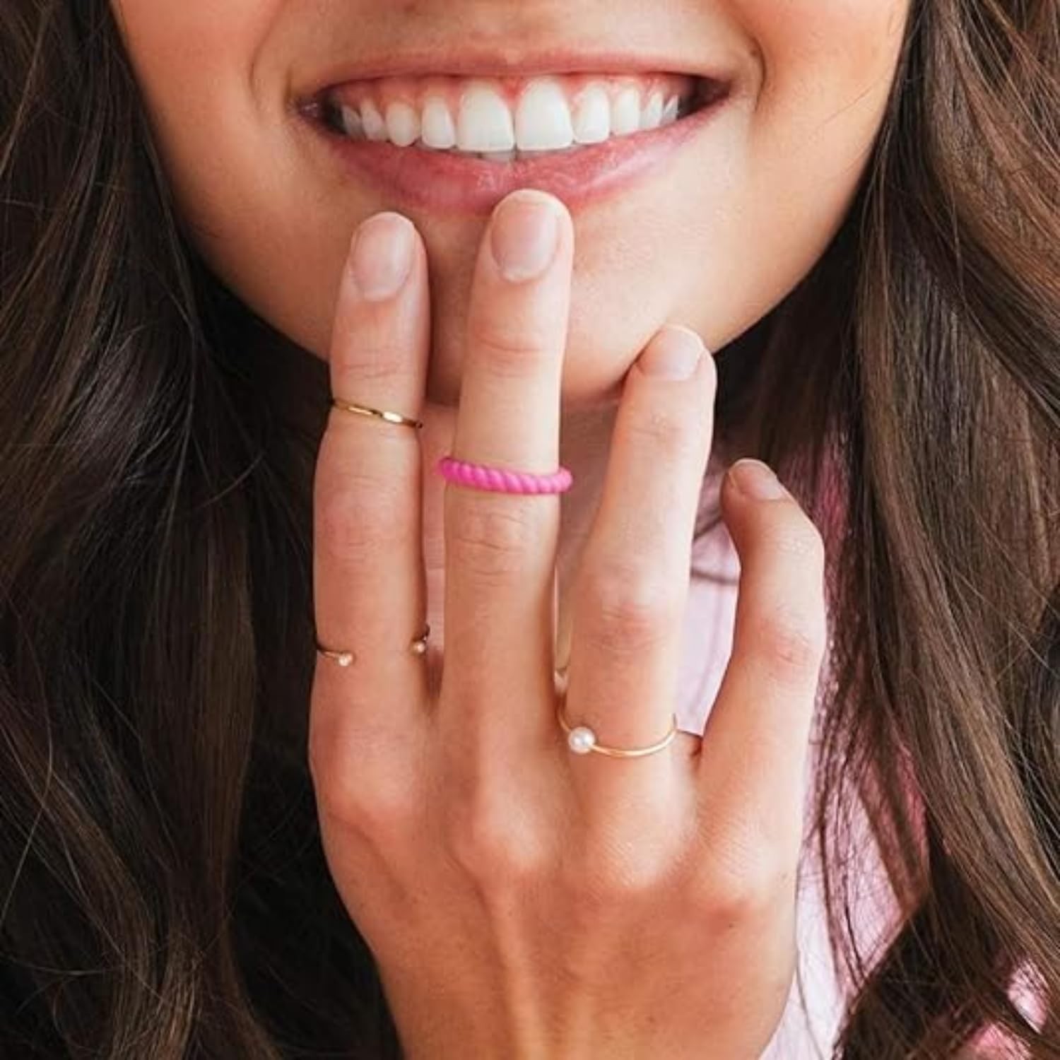 Stackable Braided Silicone Wedding Ring – Comfortable and Flexible Design – O…