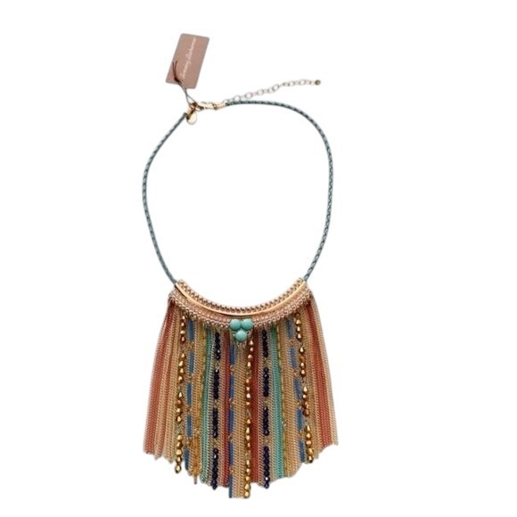 Tommy Bahama Women’s Equatorial Fringe Gold Tone Turqouise Multi Color Necklace