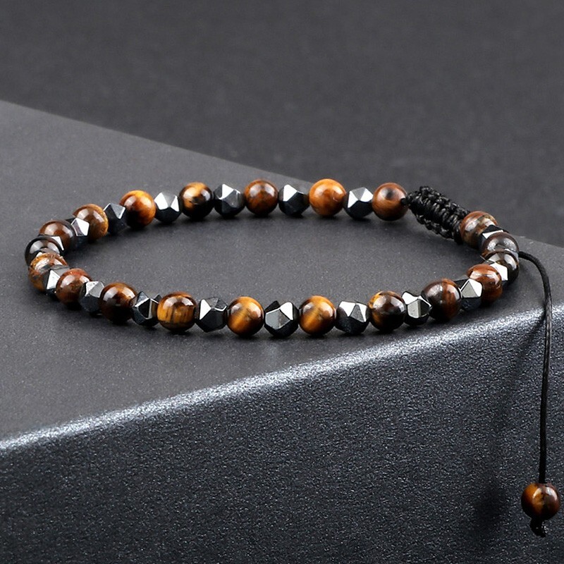 Protection Bracelet Tiger’s Eye Hematite Stone Bracelet Healing Dainty Bracelet