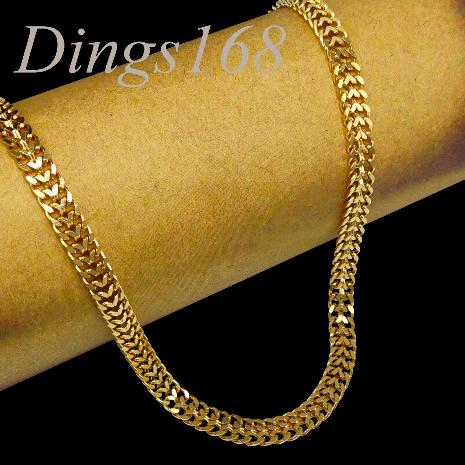 Men’s Real 18K Yellow Gold Filled 14″/16″ Wide Cuban Curb Choker Chain Necklace