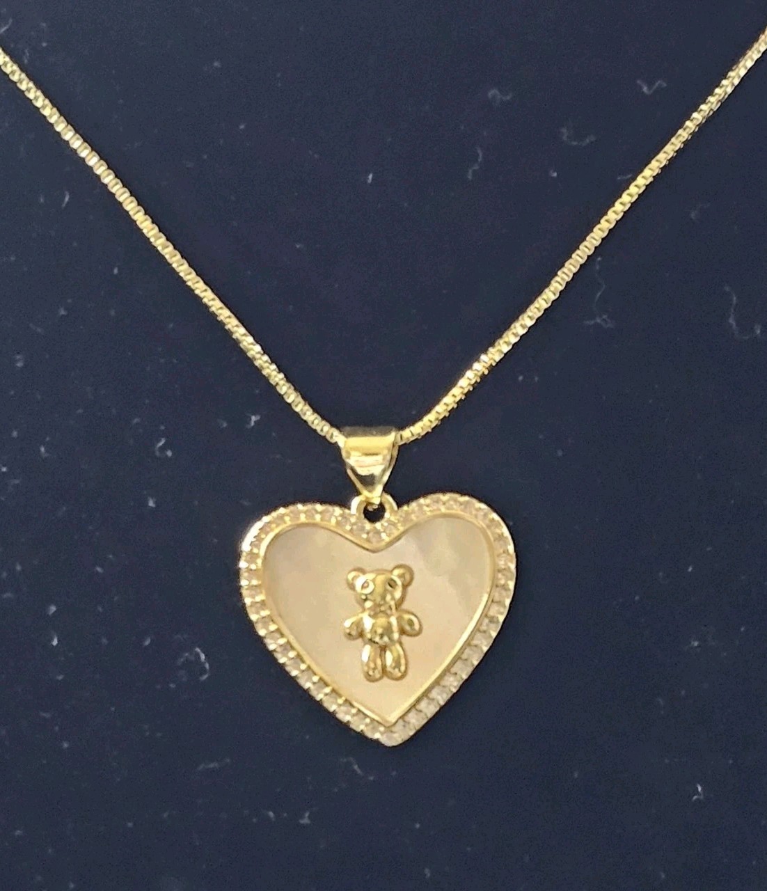 Heart Shaped Mother of Pearl w 🧸 Pendant on Gold Filled 16-18″ Threader Chain