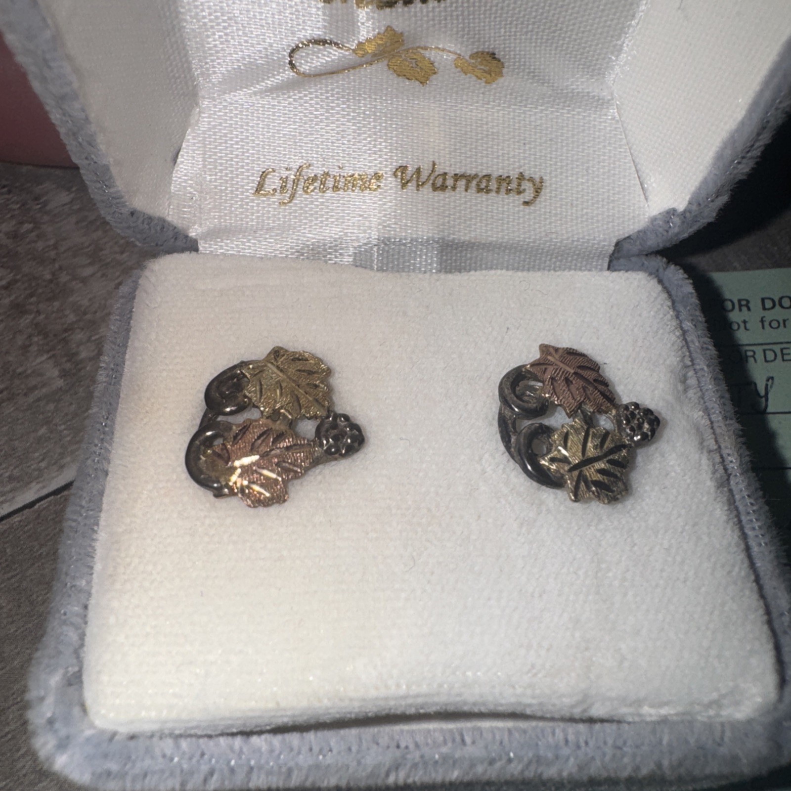 Black Hills Gold Grape Leaf Stud Earrings Dakota Gold Creations