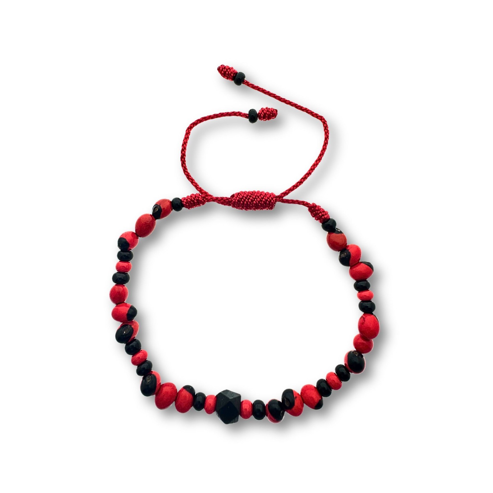 Real Azabache + Peonia Seeds Charm Adjustable Bracelets
