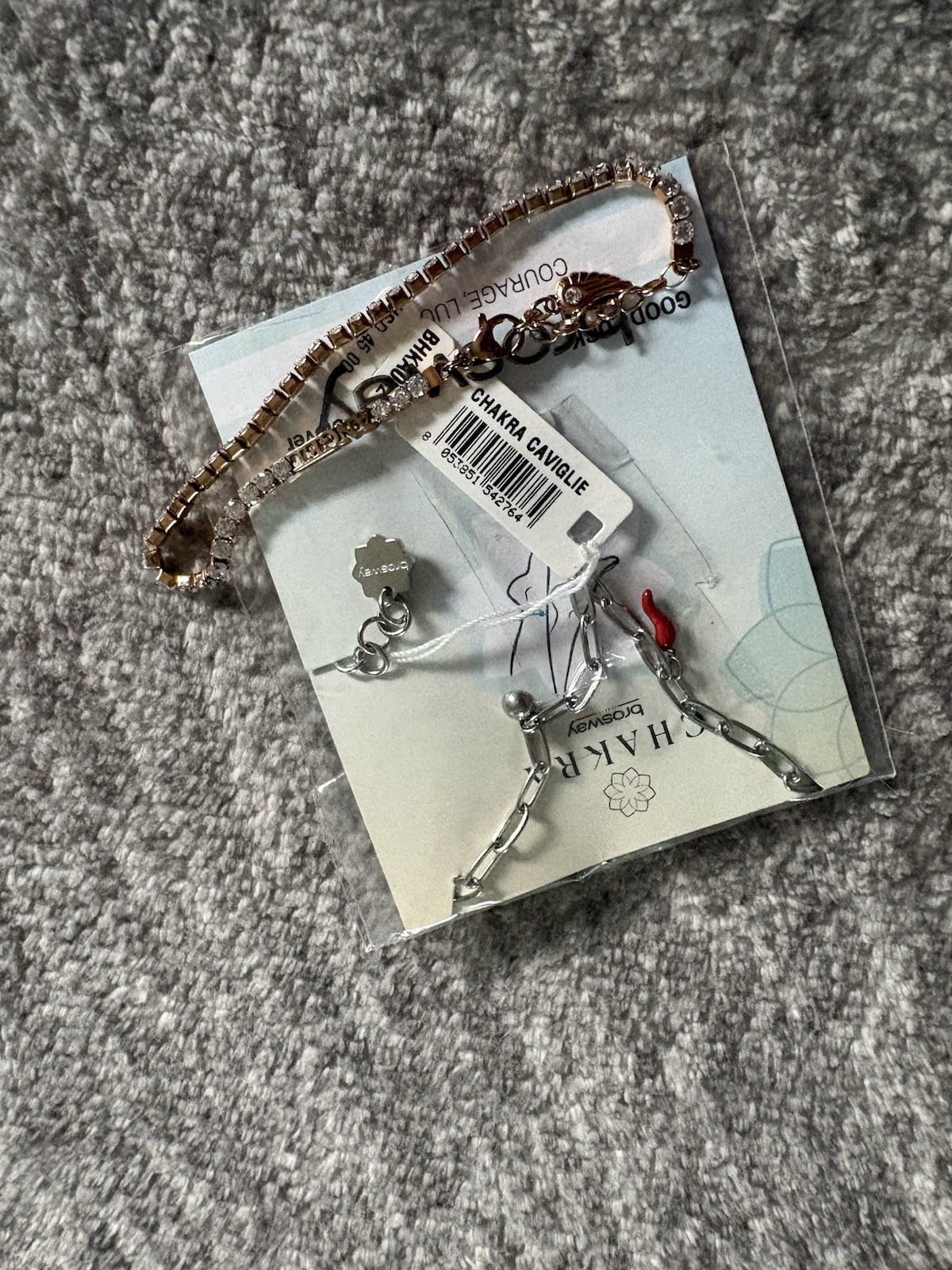1 Brosway Chakra Good Luck Clover Anklet. Plus 1 Brosway tennis bracelet, angel.