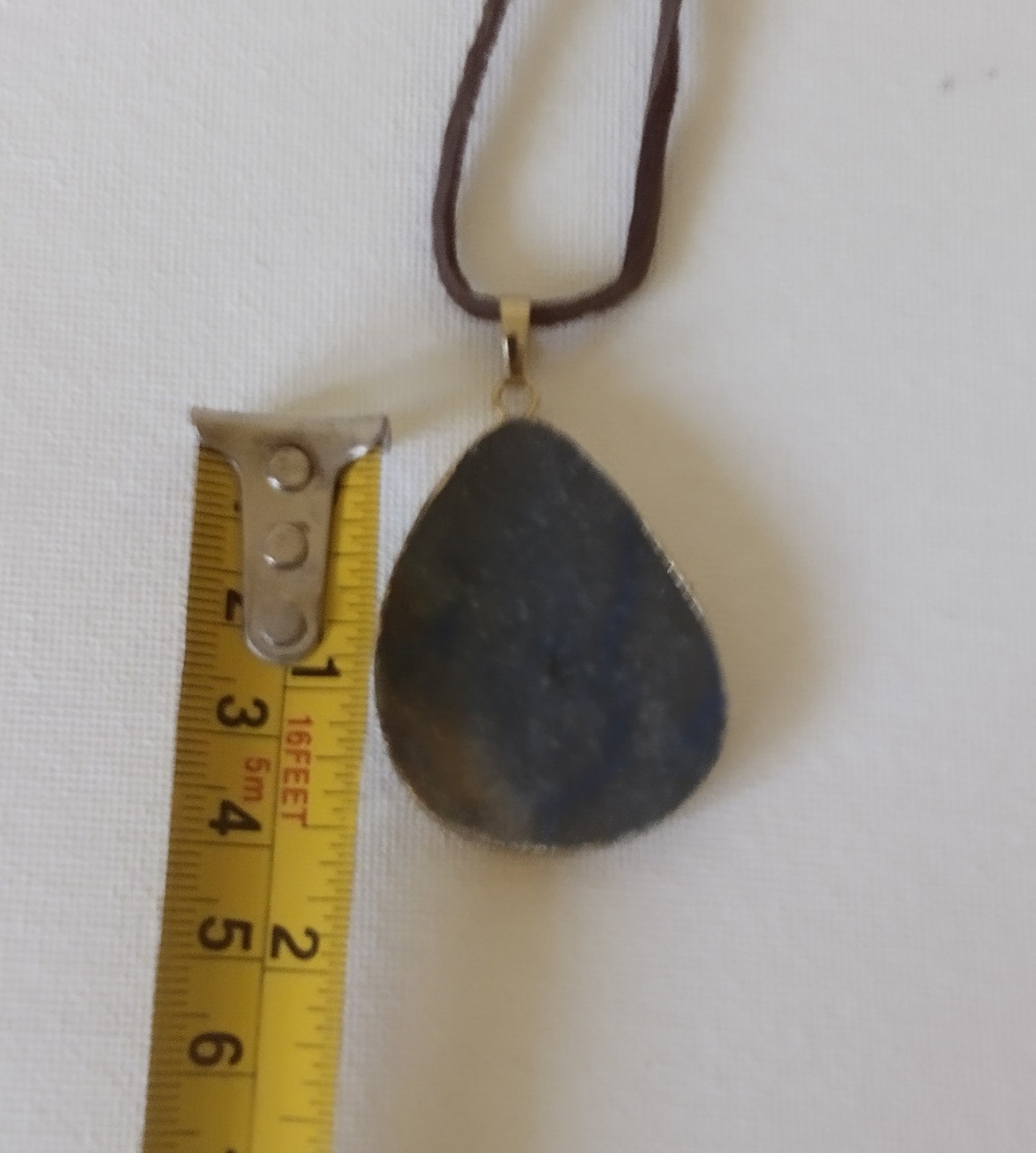 Handcrafted Original Teardrop Pendant Made From Phillipine Ocean Sediment 16″