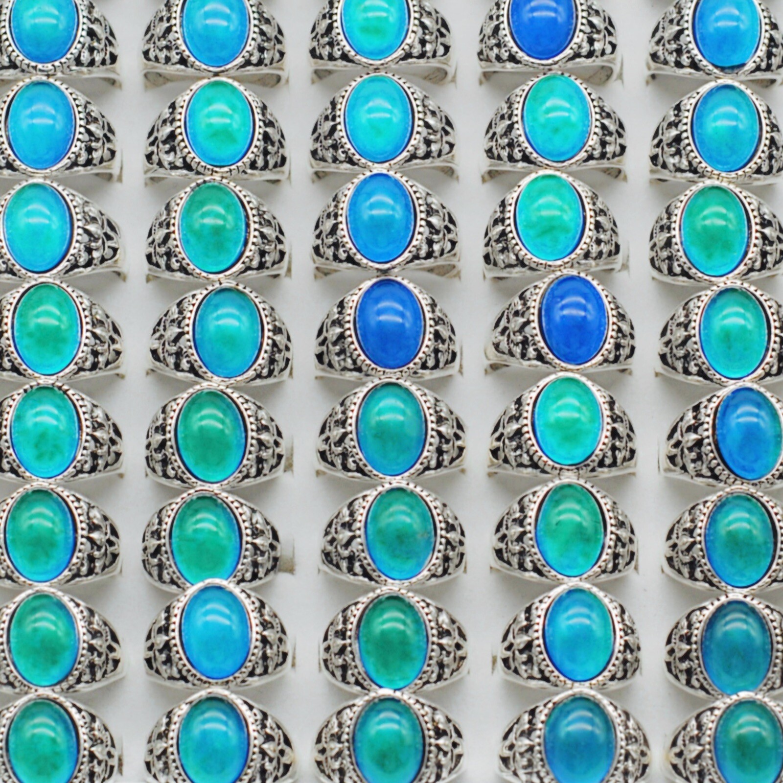 Wholesale 30pc Mood Rings Design Temperature Change Color Charm Finger Jewelry