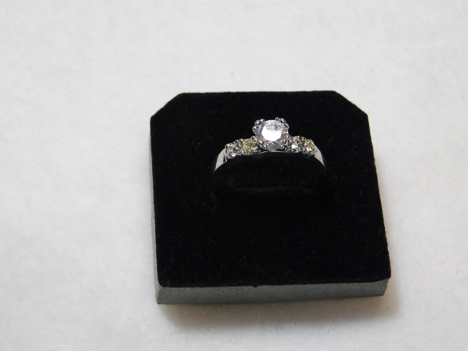 Womans Simulated Diamond Engagement Ring, Size 8.75 in Very Good Condition