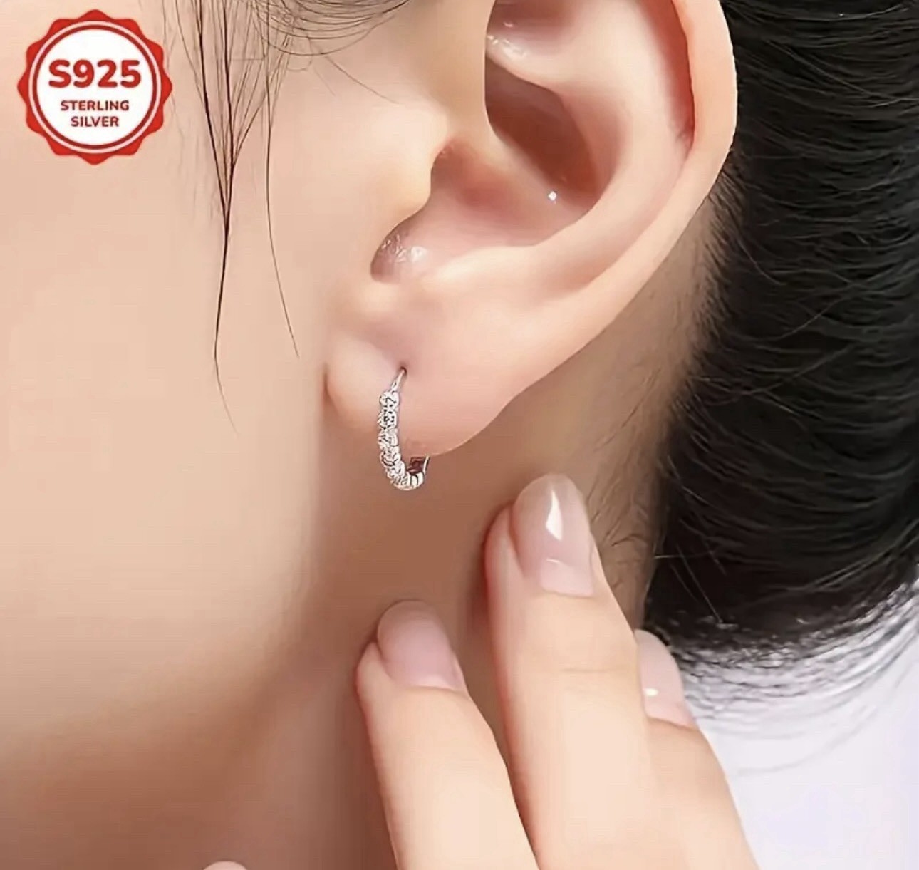 Silver Teardrop Hoop Earrings 3.5cm Elegant Lightweight Classic Jewelry
