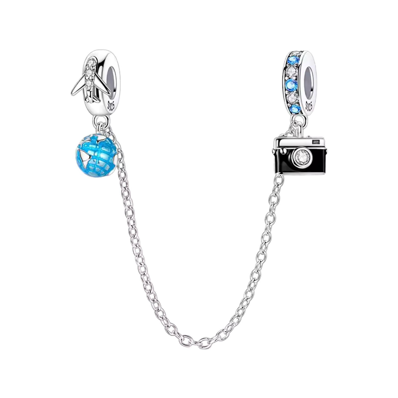 Travel The World Safety Charm, Safety Chain Charm, Travel Safety Charm
